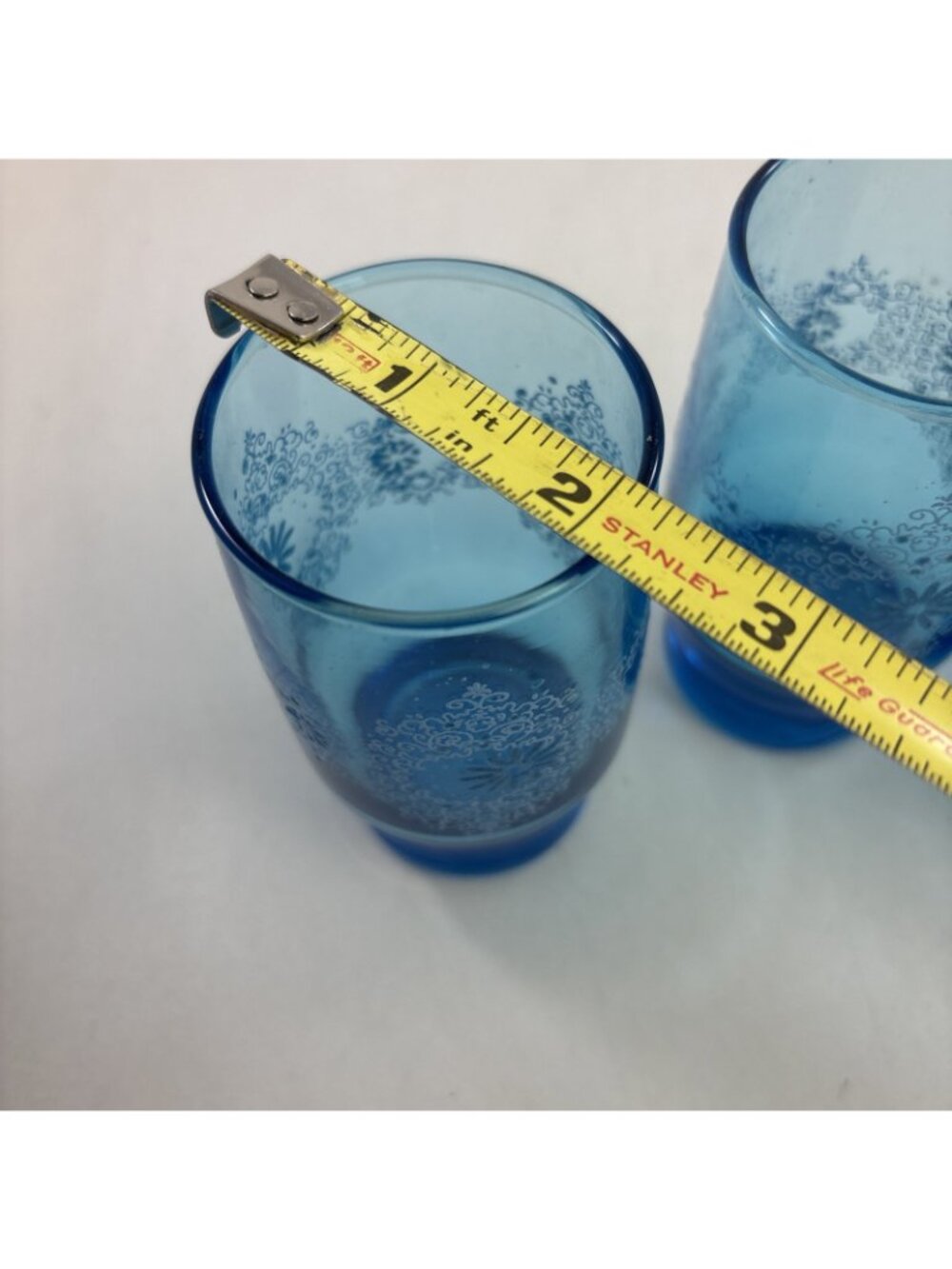 Vintage Anchor Hocking Chateau Blue Floral Juice Glass 4” - Picture 4 of 4